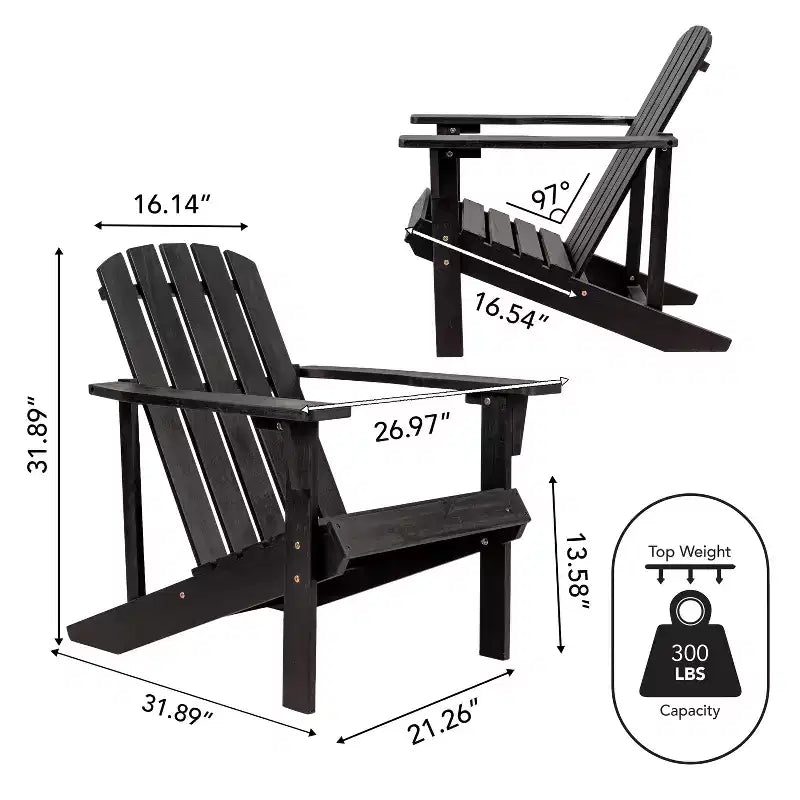 Westport Outdoor Patio Traditional Acacia Wood Adirondack Chair - JONATHAN Y