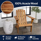 Westport Outdoor Patio Traditional Acacia Wood Adirondack Chair - JONATHAN Y