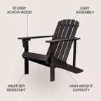 Westport Outdoor Patio Traditional Acacia Wood Adirondack Chair - JONATHAN Y