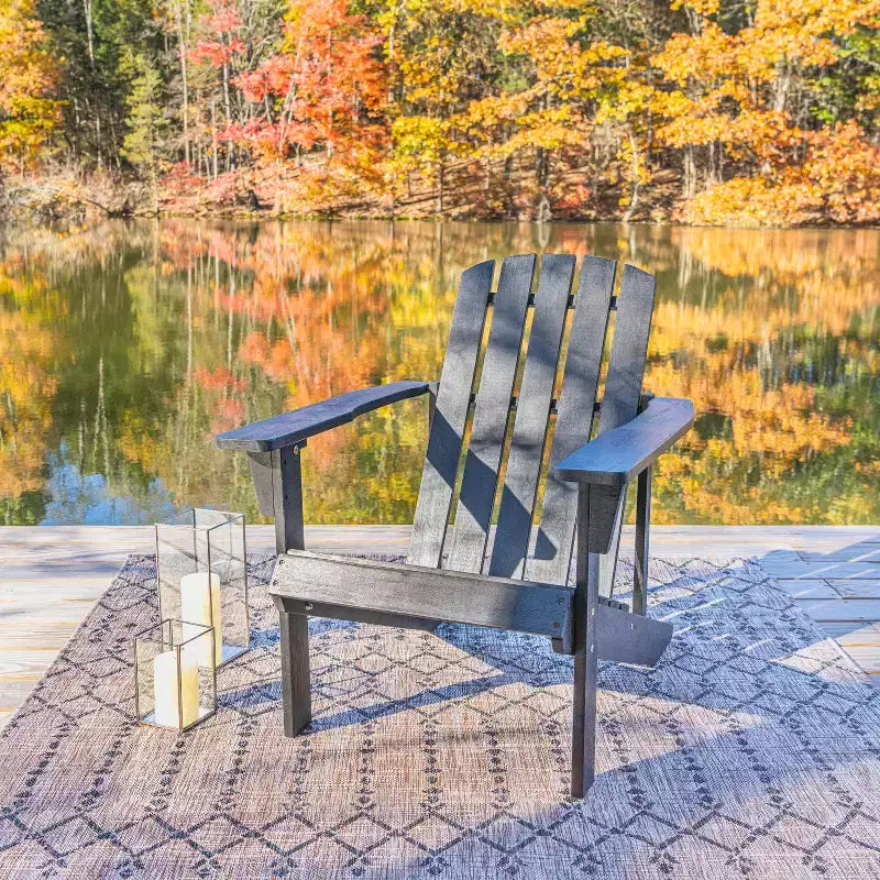 Westport Outdoor Patio Traditional Acacia Wood Adirondack Chair - JONATHAN Y