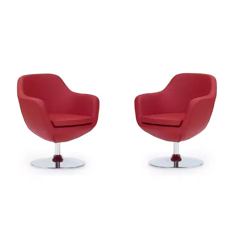 Set di 2 Poltrone Girevoli Caisson in Similpelle - Manhattan Comfort