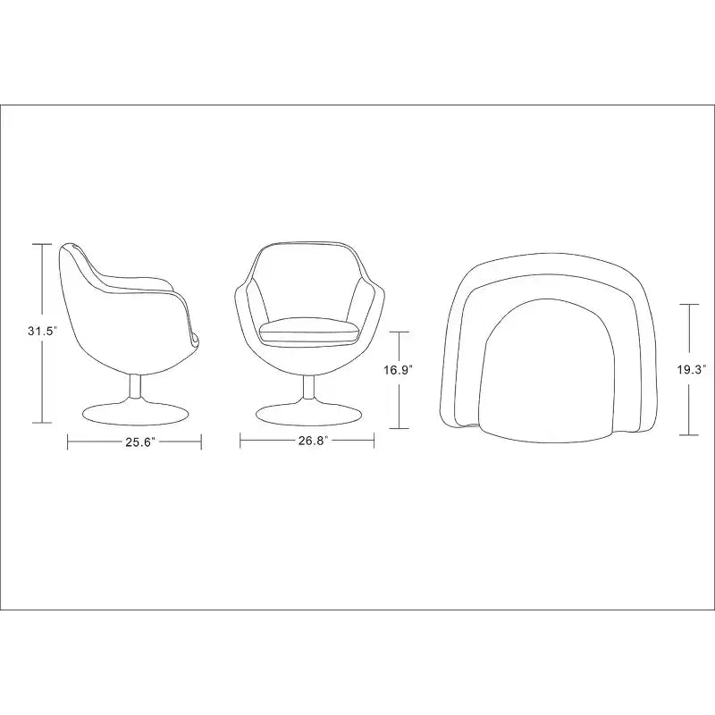 Set di 2 Poltrone Girevoli Caisson in Similpelle - Manhattan Comfort
