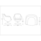 Set di 2 Poltrone Girevoli Caisson in Similpelle - Manhattan Comfort