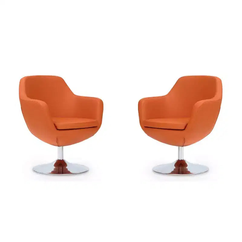 Set di 2 Poltrone Girevoli Caisson in Similpelle - Manhattan Comfort