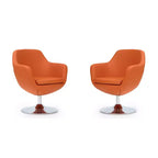 Set di 2 Poltrone Girevoli Caisson in Similpelle - Manhattan Comfort