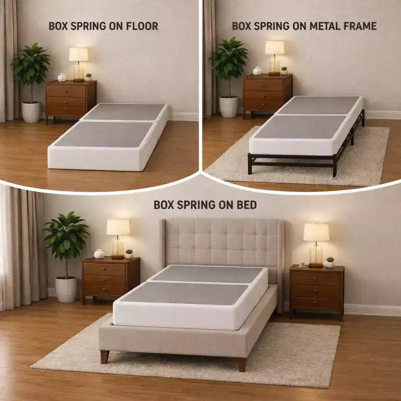Continental Sleep, 4-Inch Fully Assembled Wood Split Low Profile Traditional Box Spring/Foundation for Mattress Set,