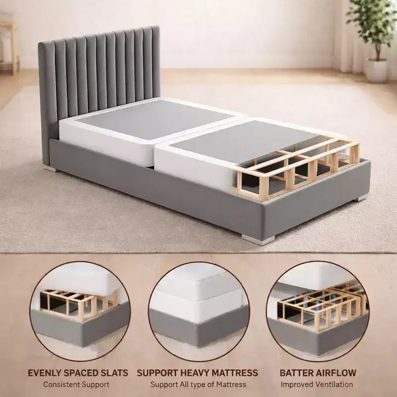 Continental Sleep, 4-Inch Fully Assembled Wood Split Low Profile Traditional Box Spring/Foundation for Mattress Set,