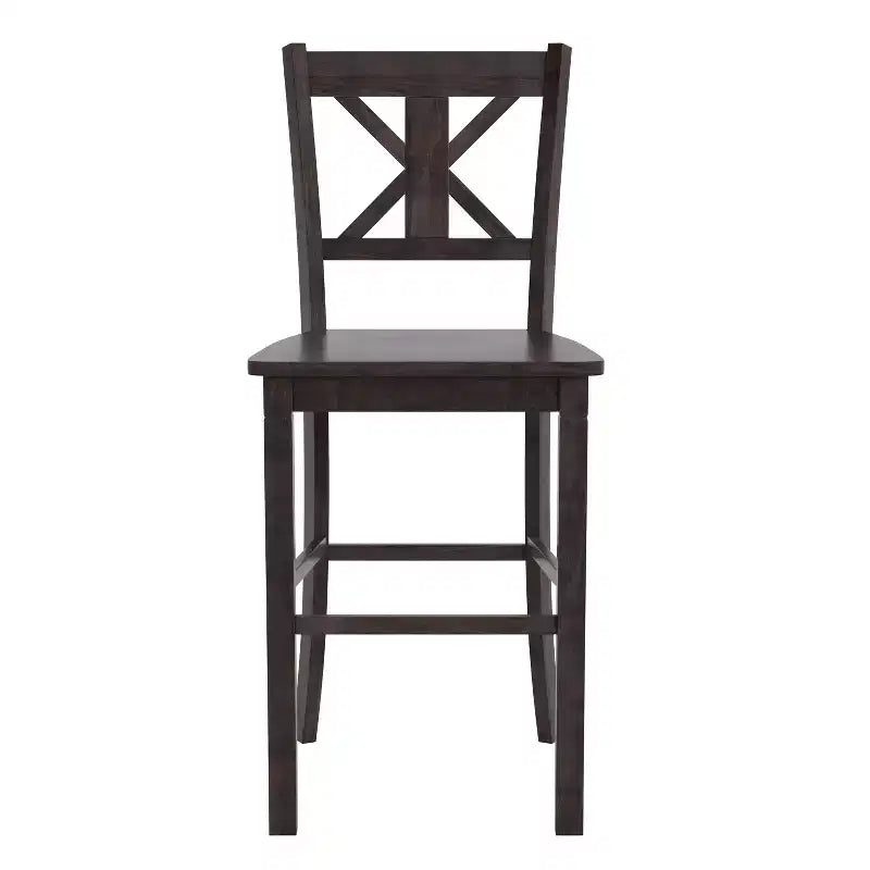 Flash Furniture Gwendolyn Set of 2 Commercial Grade Solid Wood Modern Farmhouse Counter Height Barstool