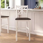 Flash Furniture Gwendolyn Set of 2 Commercial Grade Solid Wood Modern Farmhouse Counter Height Barstool