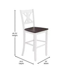 Flash Furniture Gwendolyn Set of 2 Commercial Grade Solid Wood Modern Farmhouse Counter Height Barstool
