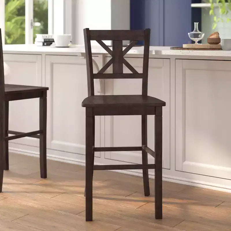 Flash Furniture Gwendolyn Set of 2 Commercial Grade Solid Wood Modern Farmhouse Counter Height Barstool