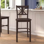 Flash Furniture Gwendolyn Set of 2 Commercial Grade Solid Wood Modern Farmhouse Counter Height Barstool