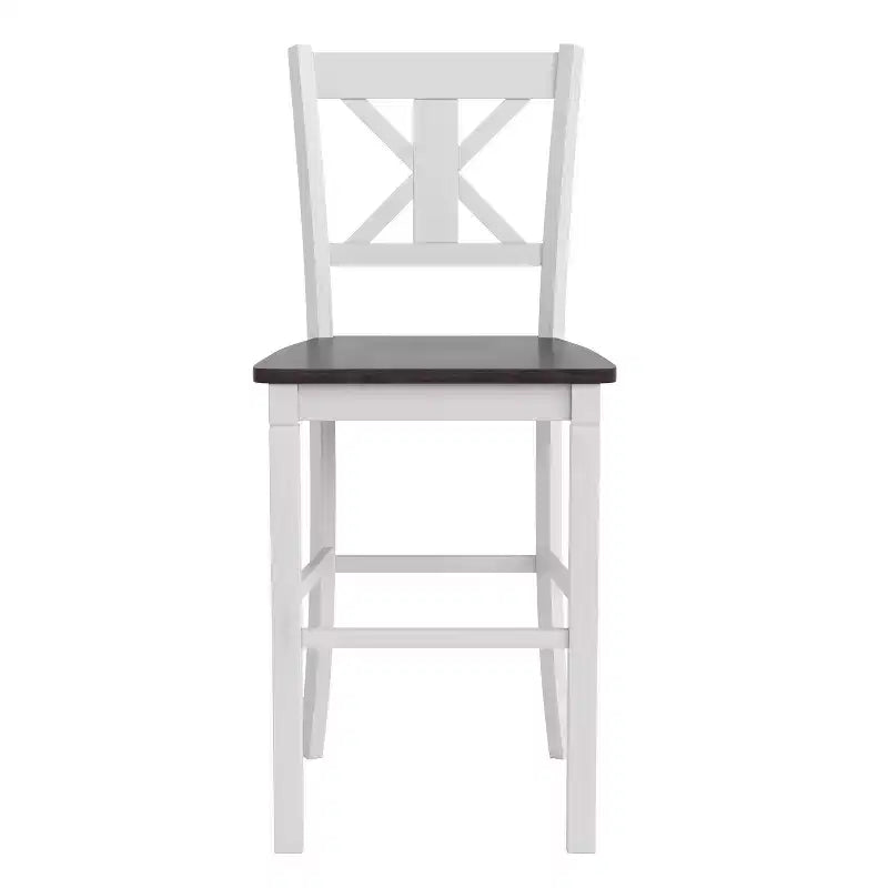 Flash Furniture Gwendolyn Set of 2 Commercial Grade Solid Wood Modern Farmhouse Counter Height Barstool