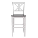 Flash Furniture Gwendolyn Set of 2 Commercial Grade Solid Wood Modern Farmhouse Counter Height Barstool
