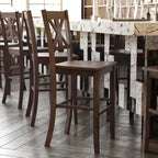 Flash Furniture Gwendolyn Set of 2 Commercial Grade Solid Wood Modern Farmhouse Counter Height Barstool