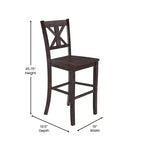 Flash Furniture Gwendolyn Set of 2 Commercial Grade Solid Wood Modern Farmhouse Counter Height Barstool