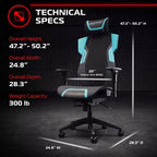 Sedia da Gaming RESPAWN Flexx Mesh con Supporto Lombare e Poggiatesta Regolabile