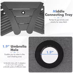 Costway 2pcs HDPE Tall Adirondack Chair Barstools Connecting Tray Patio Footrest