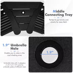 Costway 2pcs HDPE Tall Adirondack Chair Barstools Connecting Tray Patio Footrest