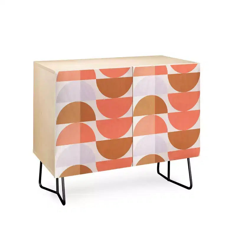 ThirtyOne Illustrations Plum and Tangerine Credenza - Deny Designs