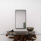 Contemporary Wood Rectangle Shaped Wall Mirror with Thin Minimalistic Frame - Olivia & May