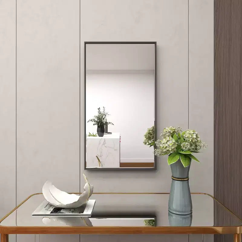 Contemporary Wood Rectangle Shaped Wall Mirror with Thin Minimalistic Frame - Olivia & May
