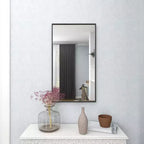 Contemporary Wood Rectangle Shaped Wall Mirror with Thin Minimalistic Frame - Olivia & May