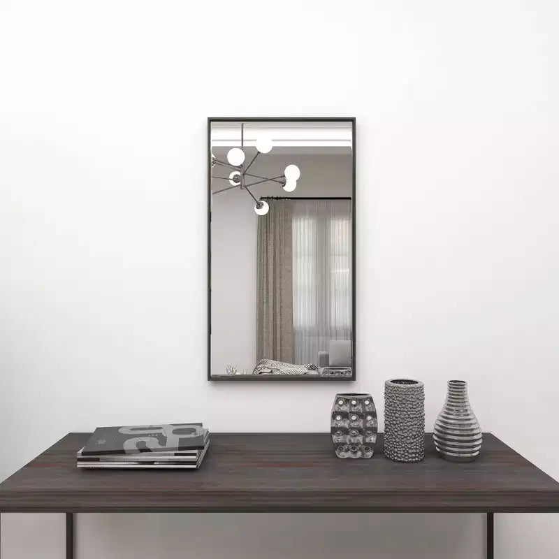 Contemporary Wood Rectangle Shaped Wall Mirror with Thin Minimalistic Frame - Olivia & May