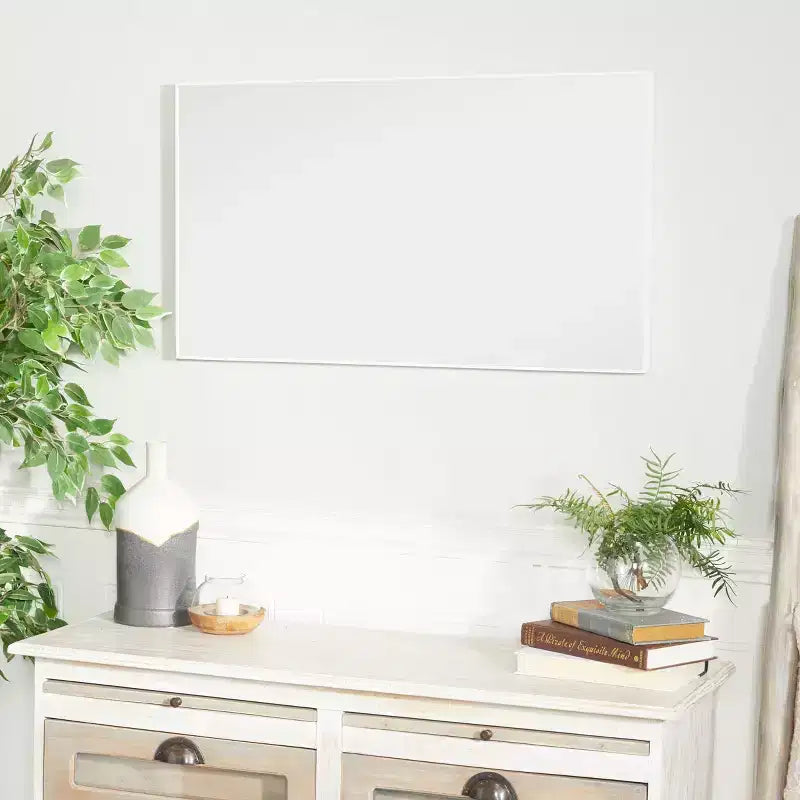 Contemporary Wood Rectangle Shaped Wall Mirror with Thin Minimalistic Frame - Olivia & May