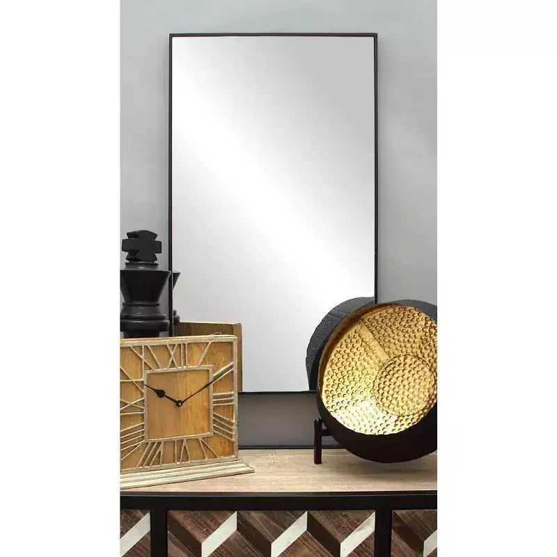 Contemporary Wood Rectangle Shaped Wall Mirror with Thin Minimalistic Frame - Olivia & May