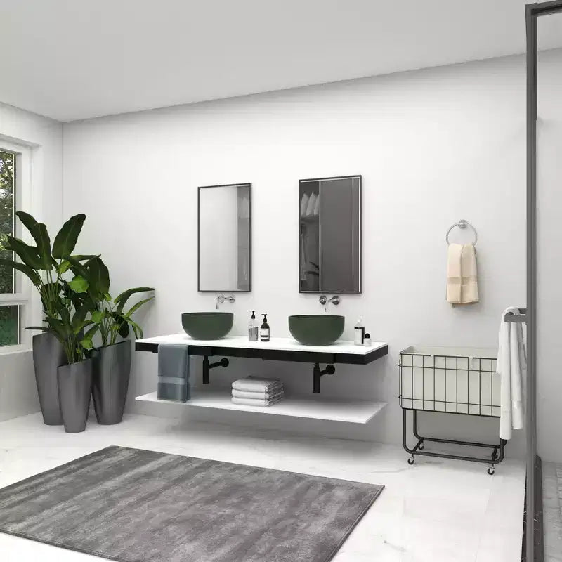 Contemporary Wood Rectangle Shaped Wall Mirror with Thin Minimalistic Frame - Olivia & May