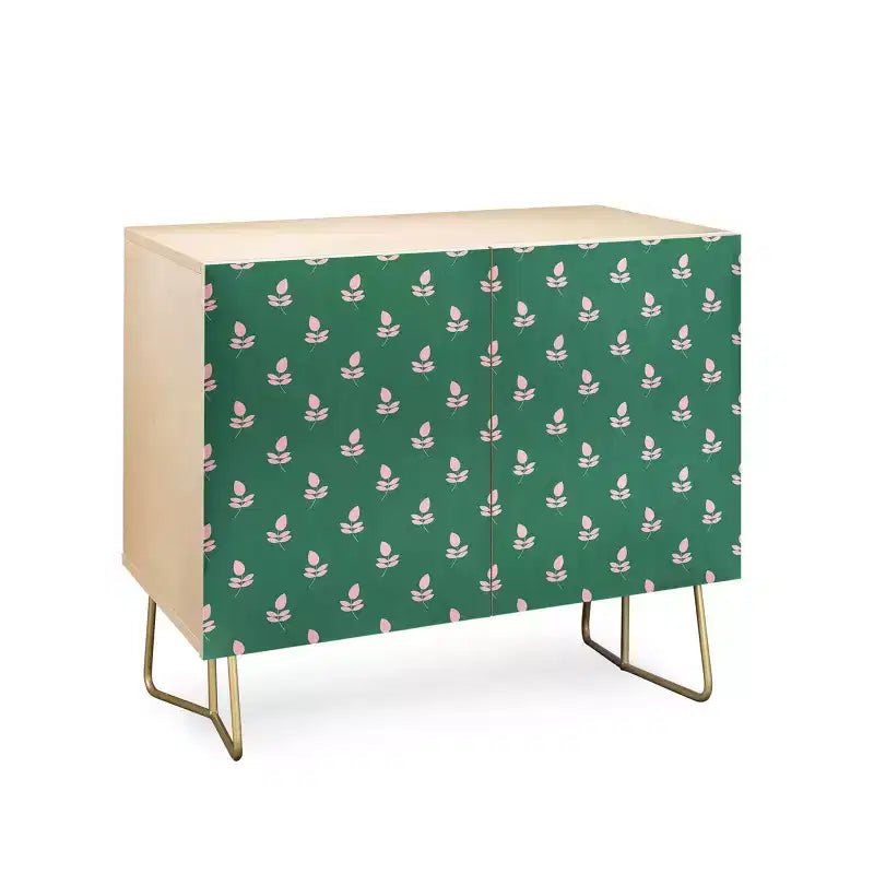 Madia Maritza Lisa Retro con motivo a foglie rosa - Deny Designs