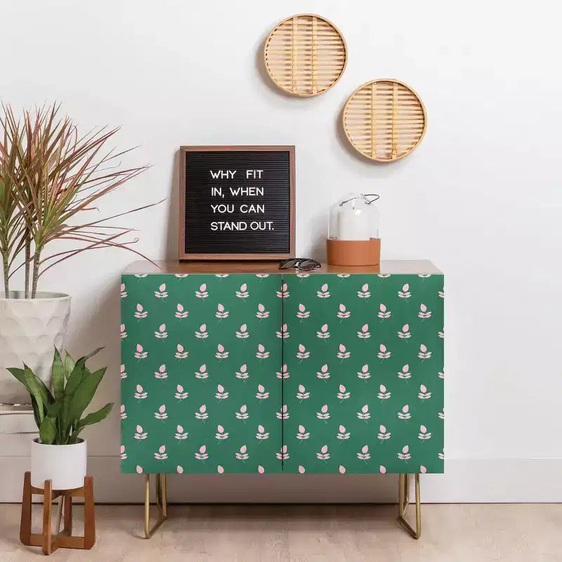 Madia Maritza Lisa Retro con motivo a foglie rosa - Deny Designs