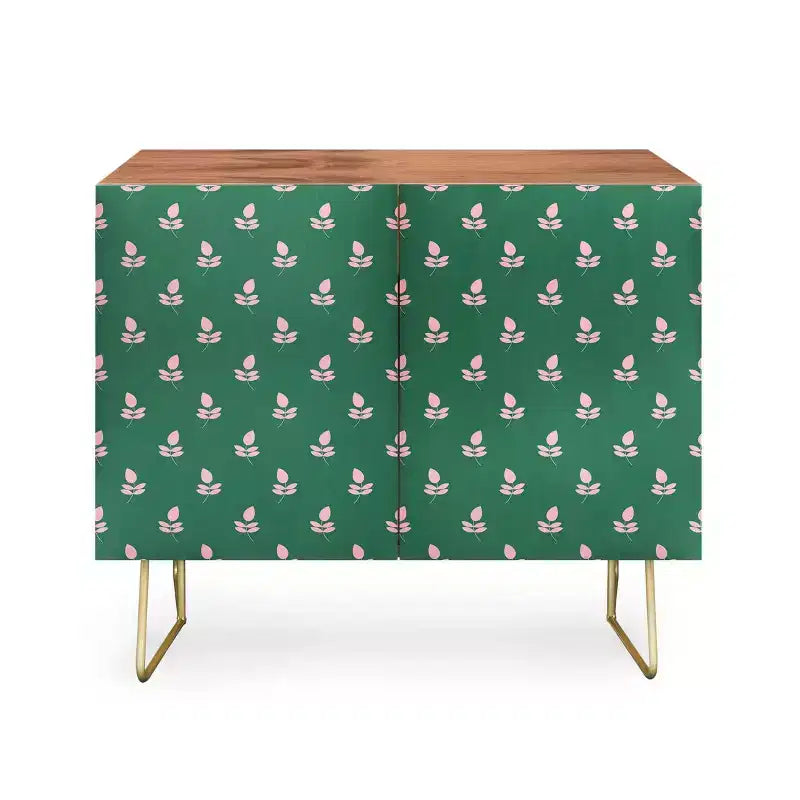 Madia Maritza Lisa Retro con motivo a foglie rosa - Deny Designs