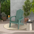 Sedia Adirondack da Patio Costway in HIPS con Portabicchiere Resistente alle Intemperie per Esterni 380 LBS Nero/Teak/Verde/Blu Navy/Rosso/Grigio/Bianco/Giallo