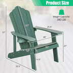 Sedia Adirondack da Patio Costway in HIPS con Portabicchiere Resistente alle Intemperie per Esterni 380 LBS Nero/Teak/Verde/Blu Navy/Rosso/Grigio/Bianco/Giallo