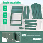Sedia Adirondack da Patio Costway in HIPS con Portabicchiere Resistente alle Intemperie per Esterni 380 LBS Nero/Teak/Verde/Blu Navy/Rosso/Grigio/Bianco/Giallo
