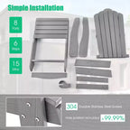 Sedia Adirondack da Patio Costway in HIPS con Portabicchiere Resistente alle Intemperie per Esterni 380 LBS Nero/Teak/Verde/Blu Navy/Rosso/Grigio/Bianco/Giallo