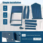 Sedia Adirondack da Patio Costway in HIPS con Portabicchiere Resistente alle Intemperie per Esterni 380 LBS Nero/Teak/Verde/Blu Navy/Rosso/Grigio/Bianco/Giallo