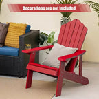 Sedia Adirondack da Patio Costway in HIPS con Portabicchiere Resistente alle Intemperie per Esterni 380 LBS Nero/Teak/Verde/Blu Navy/Rosso/Grigio/Bianco/Giallo