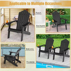 Sedia Adirondack da Patio Costway in HIPS con Portabicchiere Resistente alle Intemperie per Esterni 380 LBS Nero/Teak/Verde/Blu Navy/Rosso/Grigio/Bianco/Giallo