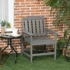 Outsunny Sedie da Giardino in Plastica, Sedie da Pranzo da Esterno con Braccioli, Poltrona da Esterno per Prato, Giardino, Bordo Piscina, Cortile,