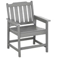 Outsunny Sedie da Giardino in Plastica, Sedie da Pranzo da Esterno con Braccioli, Poltrona da Esterno per Prato, Giardino, Bordo Piscina, Cortile,