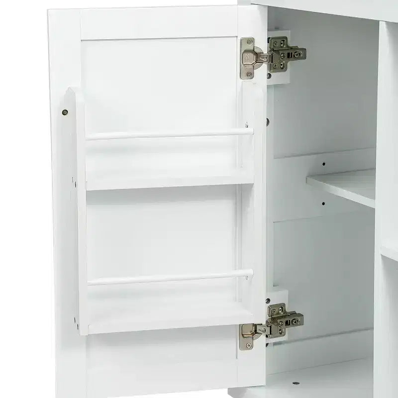 Drop-Leaf Countertop Kitchen Island, Kitchen Cart with 5 Wheels, Storage Cabinet and 3 Drawers-ModernLuxe