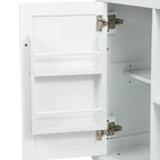 Drop-Leaf Countertop Kitchen Island, Kitchen Cart with 5 Wheels, Storage Cabinet and 3 Drawers-ModernLuxe