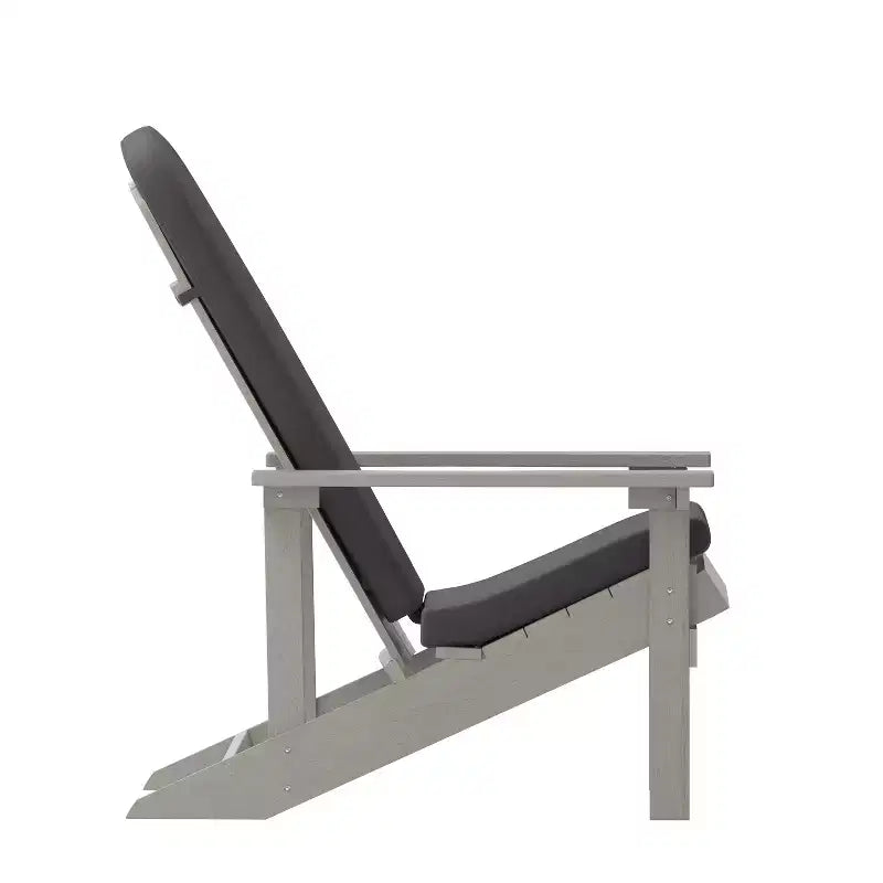 Merrick Lane Set of 2 Weather Resistant Adirondack Patio Chairs With Vertical Lattice Backs and Comfort Foam Cushions