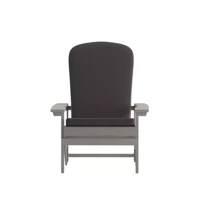 Merrick Lane Set of 2 Weather Resistant Adirondack Patio Chairs With Vertical Lattice Backs and Comfort Foam Cushions
