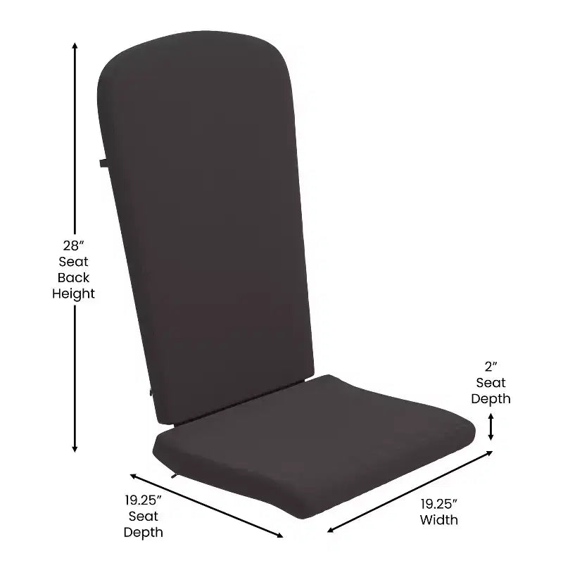 Merrick Lane Set of 2 Weather Resistant Adirondack Patio Chairs With Vertical Lattice Backs and Comfort Foam Cushions