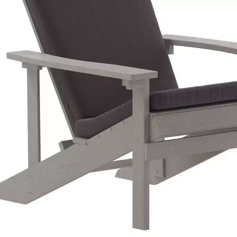 Merrick Lane Set of 2 Weather Resistant Adirondack Patio Chairs With Vertical Lattice Backs and Comfort Foam Cushions