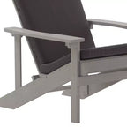 Merrick Lane Set of 2 Weather Resistant Adirondack Patio Chairs With Vertical Lattice Backs and Comfort Foam Cushions